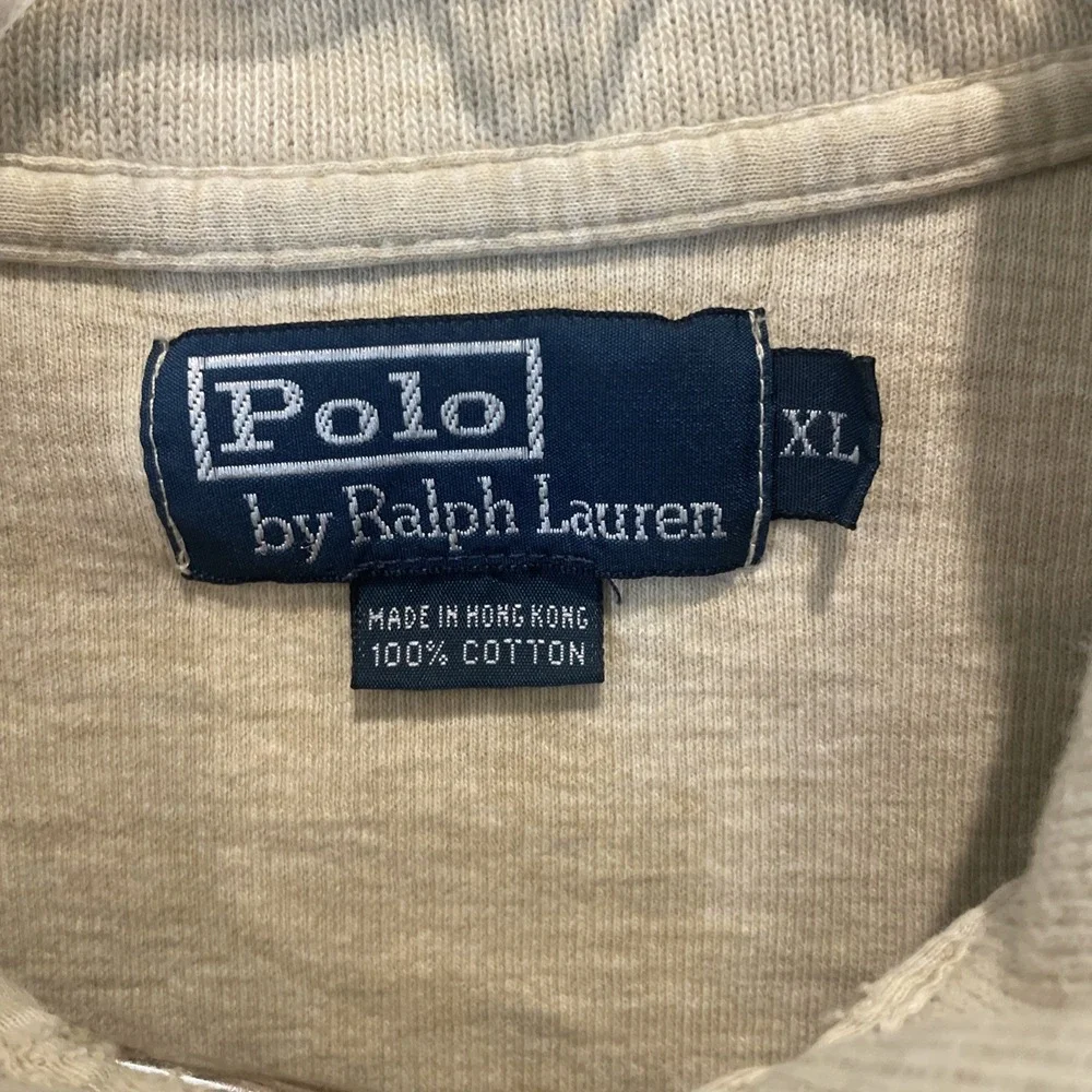Polo‎ Ralph Lauren XL TAN Quarter Zip 1/4 Tight Knit Pony ~ EXCELLENT Fast Ship